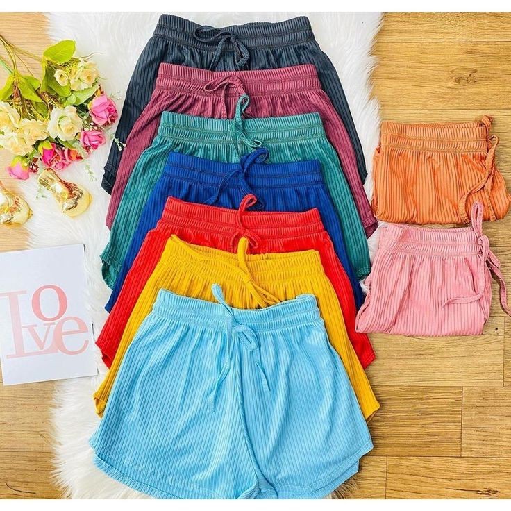 kit short canelado bermuda feminina adulto cores v