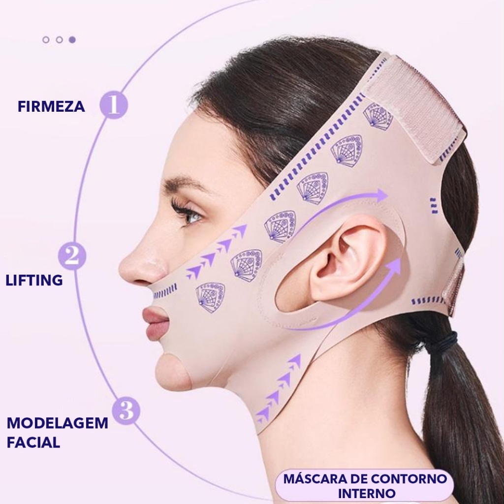 Máscara para Lifting Facial Faixa Modeladora Facial Máscara V-Line Máscara para Rosto em V Faixa par