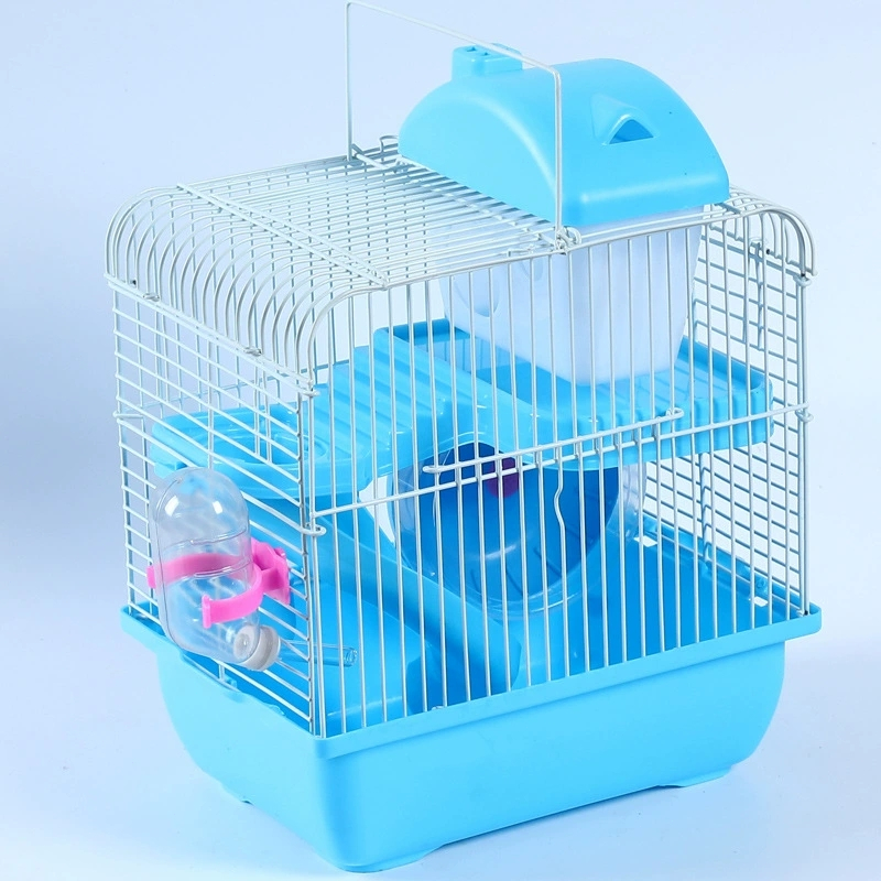 MIW Gaiola Colorida Para Hamster De 2 Andares Com Casa Tubular E Rodas 4 cores aleatórias