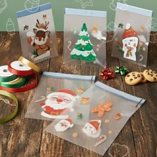Embalagem de Natal 100 unidades Saquinho presente 