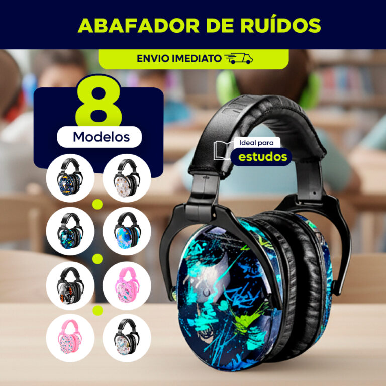 Fone Abafador de Som Ruidos Infantil para Autismo 