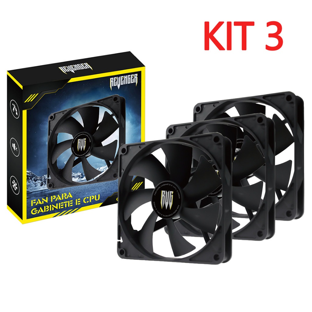 Cooler Fan Ventoinha Para PC Gabinete Black 120mm Molex Gamer CPU