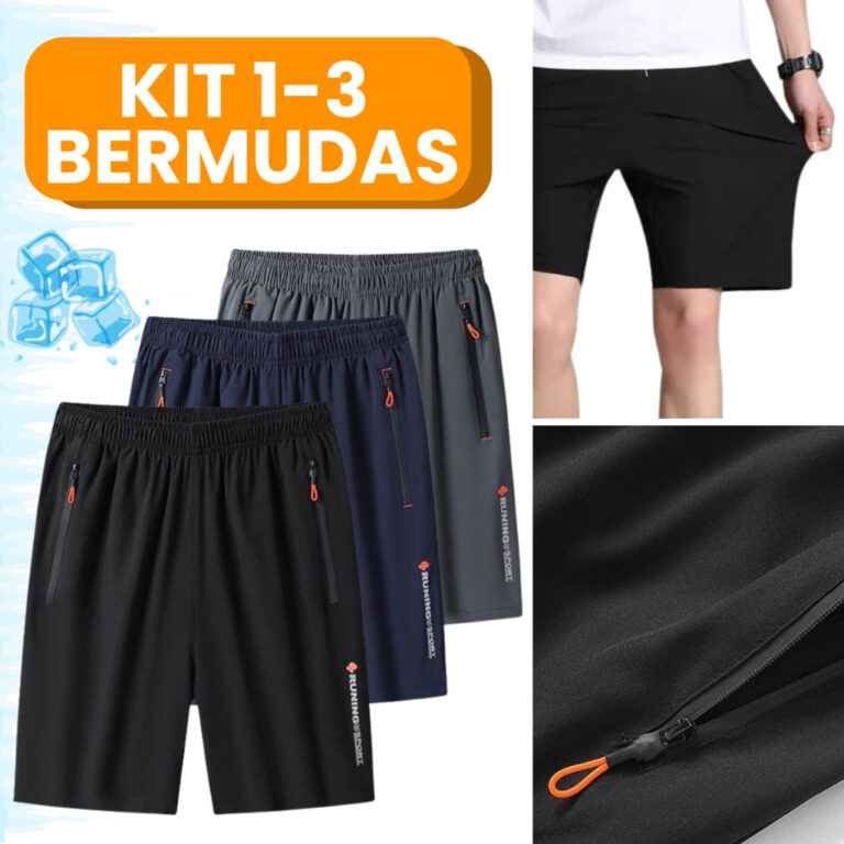Kit 1-3 Bermuda Short Praia Dry-Fit Alto Padrão B