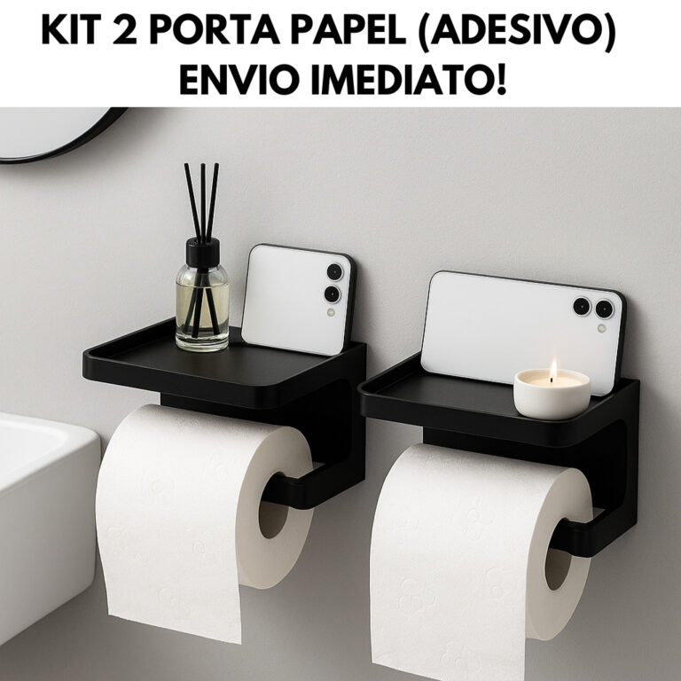 Suporte Metal Reforçado Porta Papel Higienico Pre