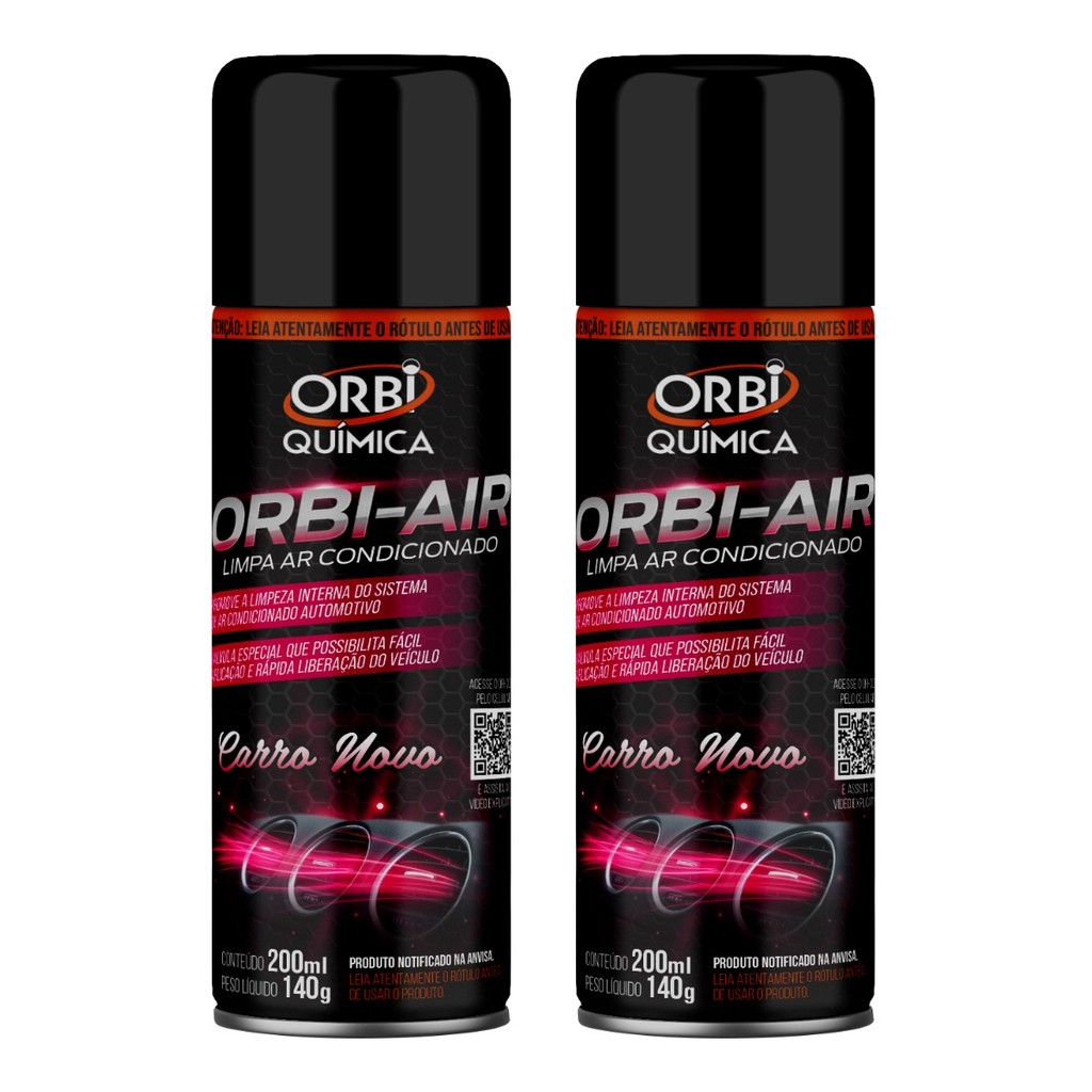Kit Com 2 Higienizadores Limpa Ar Condicionado Fragrância Carro Novo – Orbi Química