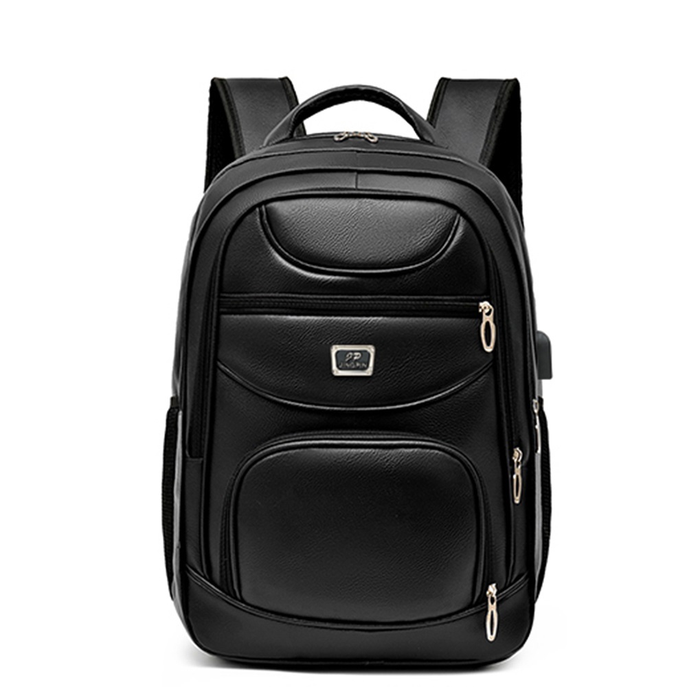Mochila De Couro Notebook Impermeável Executiva Reforçada Para Viagem Trabalha Cabo Usb Fone