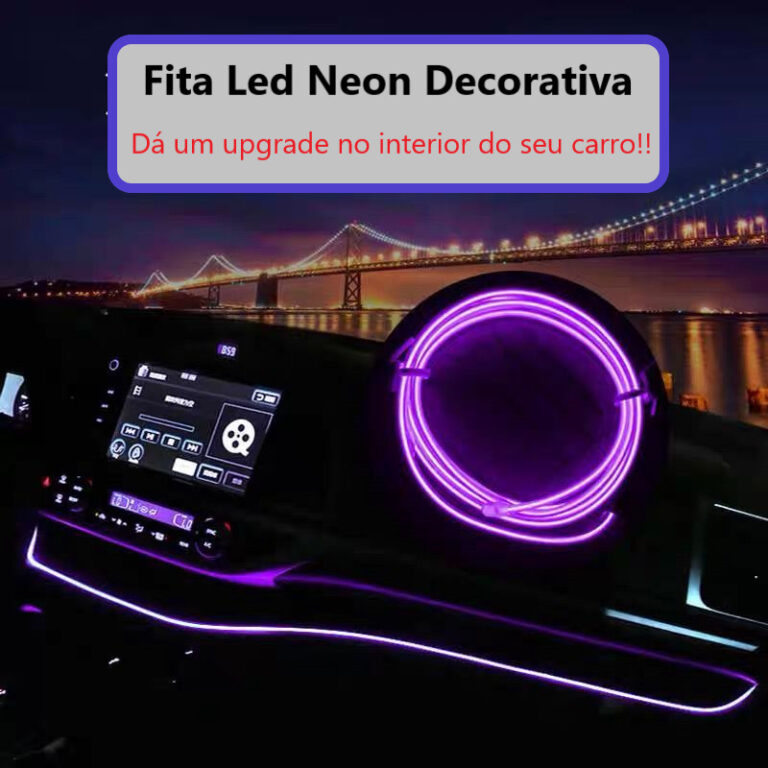 Fita de Led Neon Painel Interior Carro Decoração