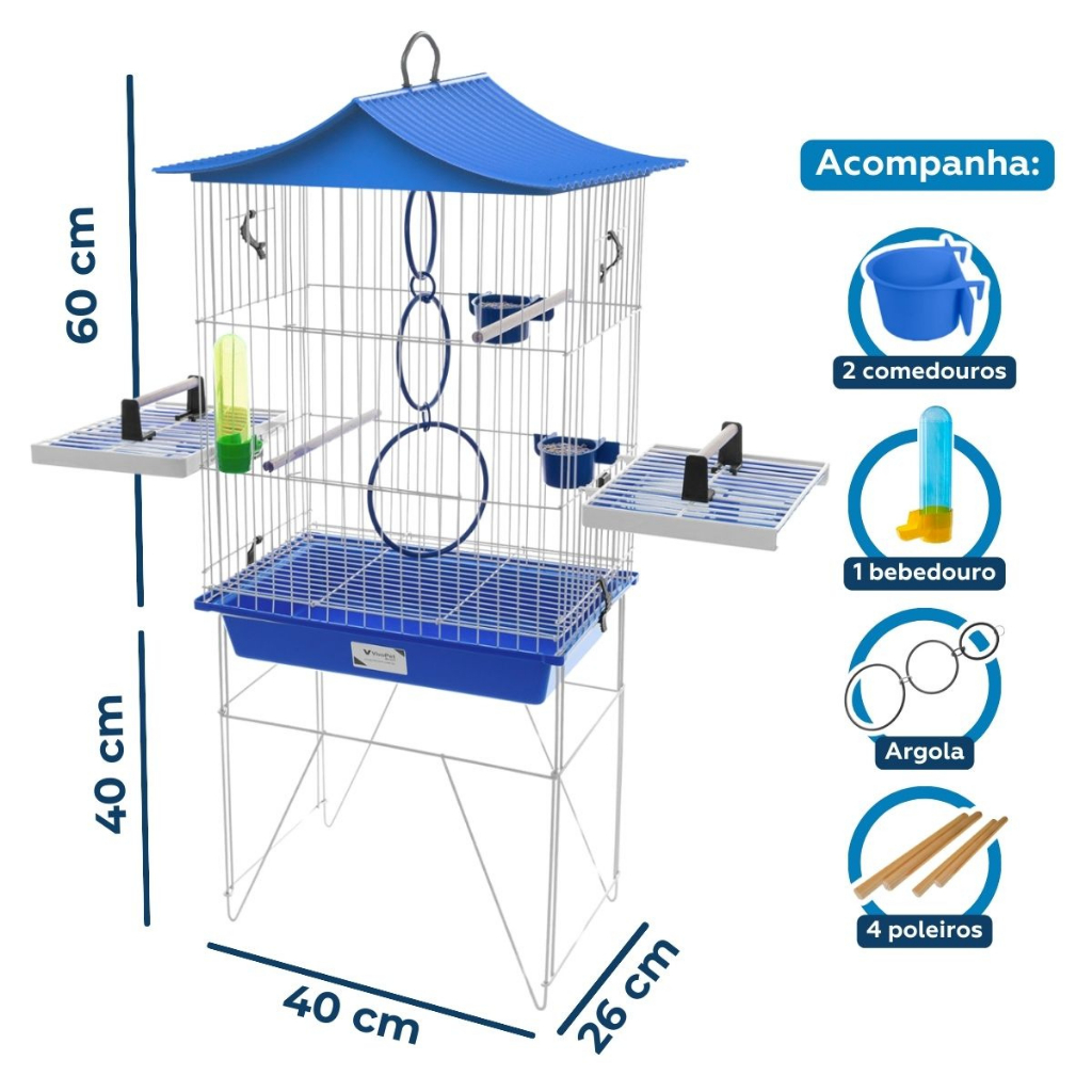 Mini Viveiro Mansa Calopsita Chinesinho Vivo Pet Epóxi Agapornes  Calopsita Aves