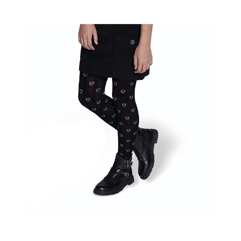 Meia-Calça Selene Infantil Fio 80 Coração 9560 Preta