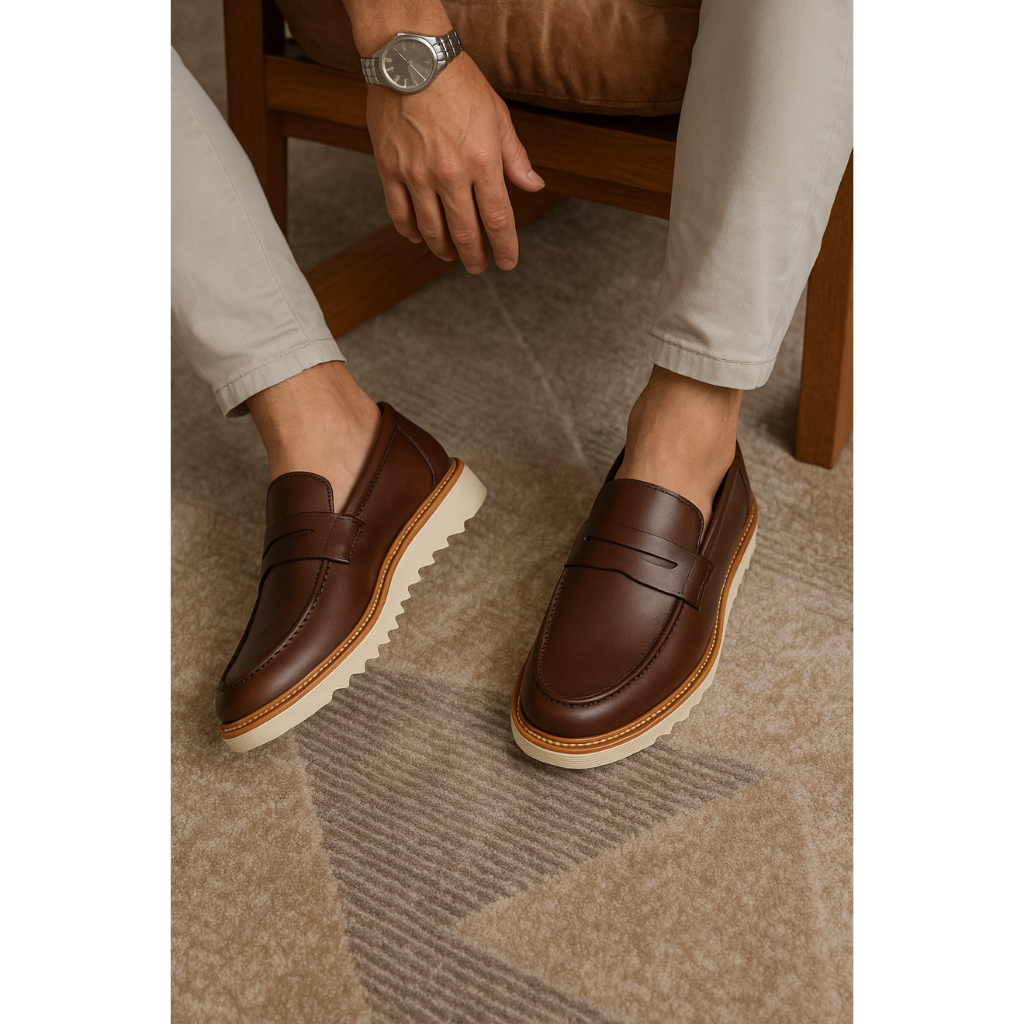 Sapato Masculino Casual Social Confortável Estiloso Leve Loafer para Trabalho e Dia a Dia