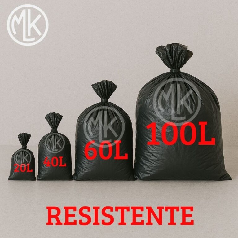 Saco de Lixo Resistente Preto Pacote com 100 unida