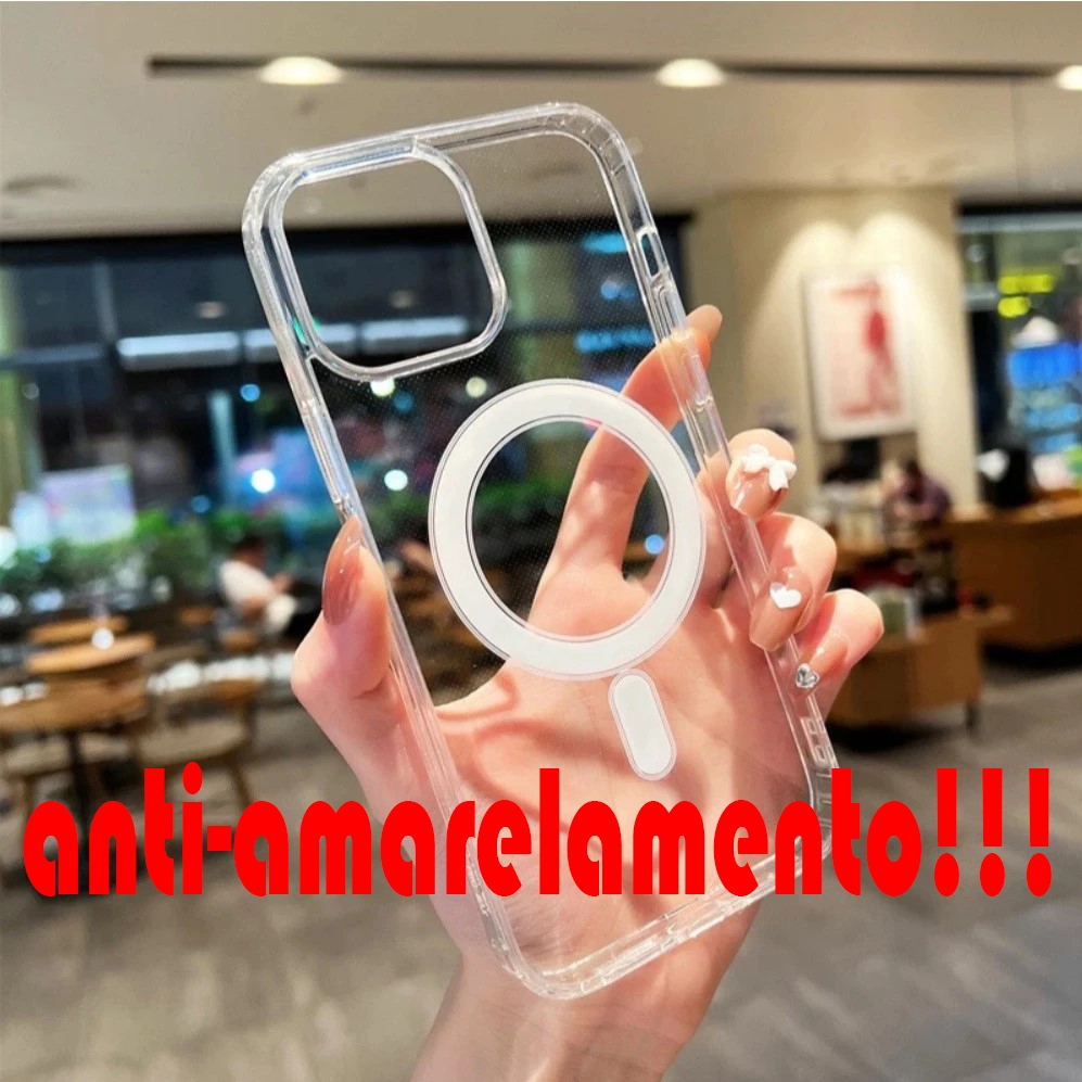 Capa Magnética Transparente Anti-Impacto para iPhone 11 a 17 Pro Max  TPU Premium | Oferta