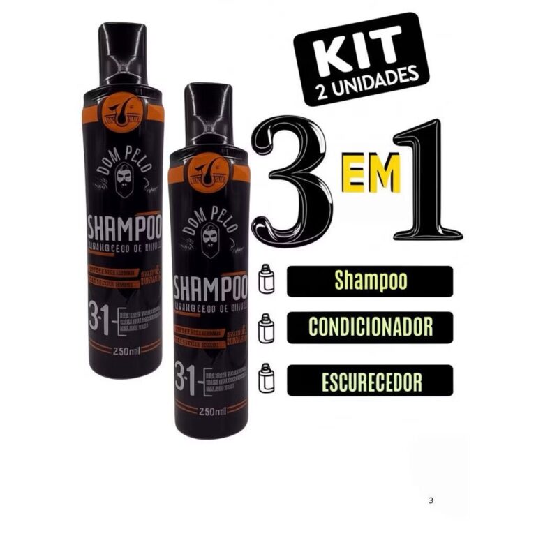 Kit 2 Shampoos Escurecedor Dom Pelo 250ml Reduz F