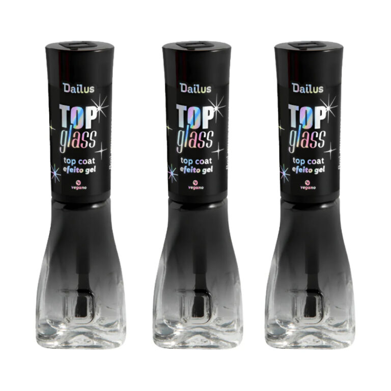 Kit 3 Top Glass Dailus – Top Coat Efeito Gel