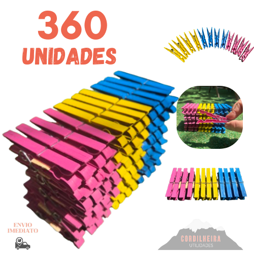Kit com Pregadores Prendedores de Roupa em Plásti