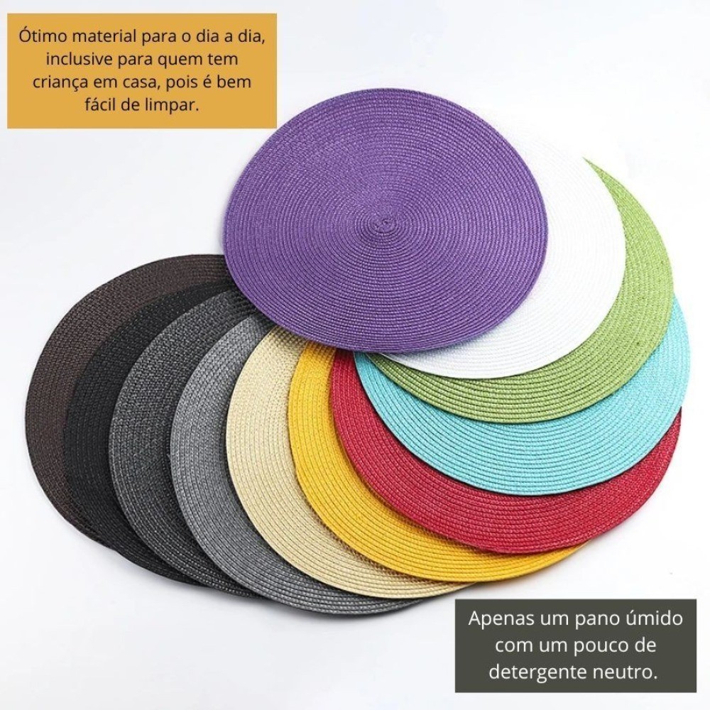 6/4 pcs  Peças Redondo Sousplat Cozinha Jantar Jogo Americano Descanso DE Prato Sousplat Cozinha