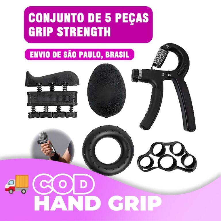 Kit 5 Peças Hand Grip com Resistência Ajustável