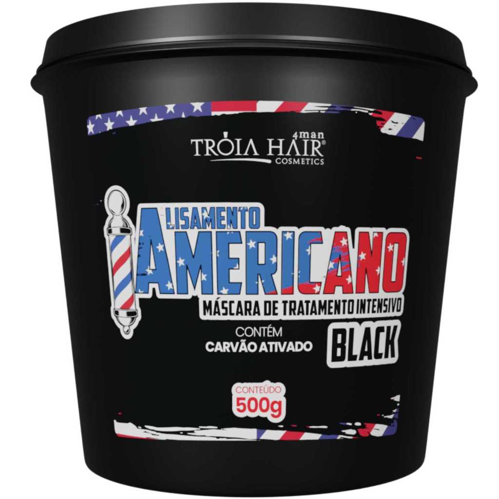 Alisamento Americano Black 500g – Troia Hair 4Man: Alisamento Profissional Rápido