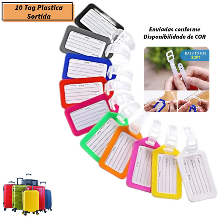 10 Etiquetas Identificação Tag Mala Bagagem Viag