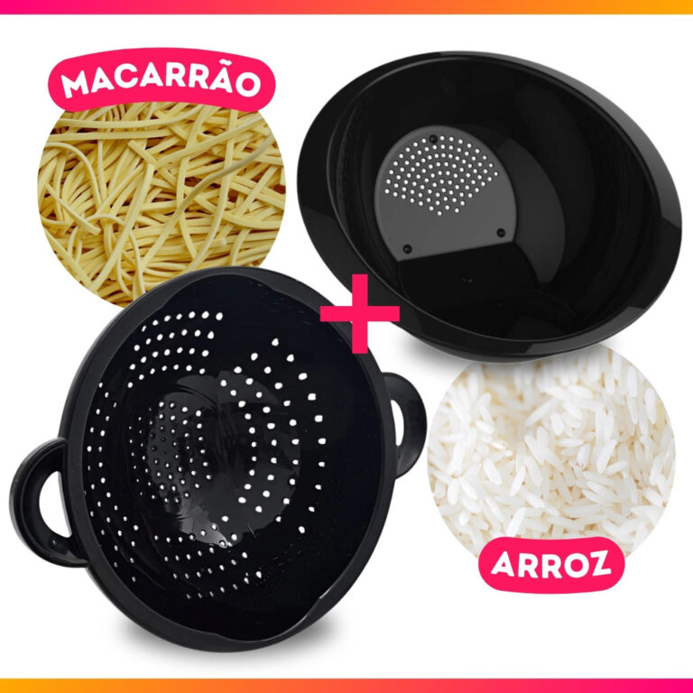Kit Escorredor De Macarrão Massas+ Lavador Arroz 