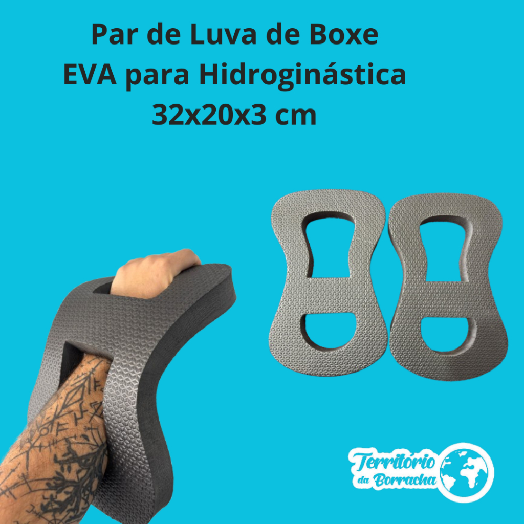 Par de Luva de Boxe EVA para Hidroginástica  32x20x3 cm