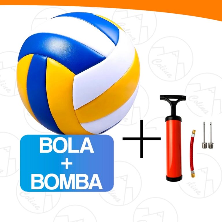 Bola de Volei + Bomba de Encher Ar Quadra Praia Ar