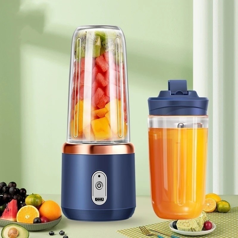 400ML 6 Lâminas Espremedor Elétrico Mini Liquidificador Portátil De Suco De Alimentos Misturador Lei