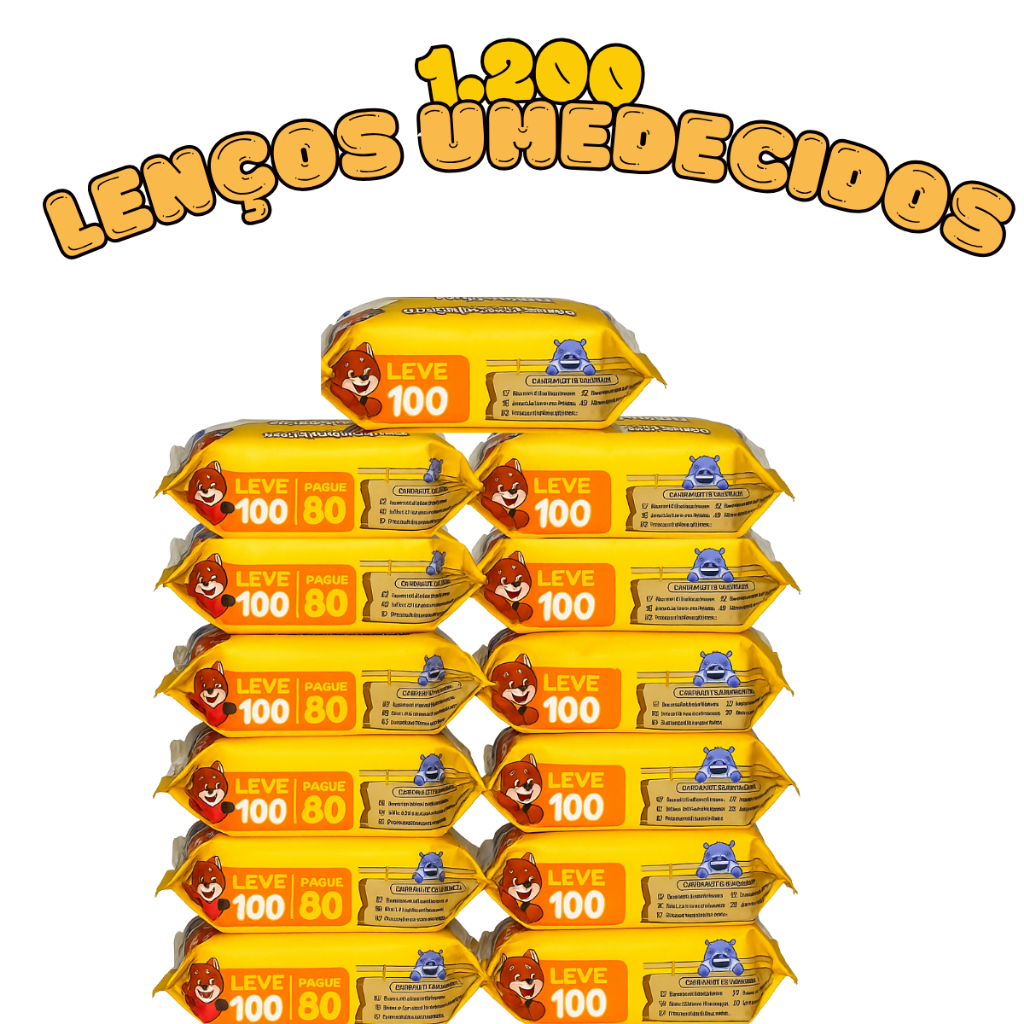 Kit Toalhas Umedecidas Pacotes Lenço –  Chameguinho Baby Neném Menina Menino