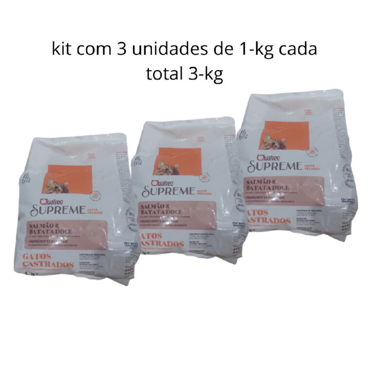 kit com 3 quatree supreme gatos castrados salmão 