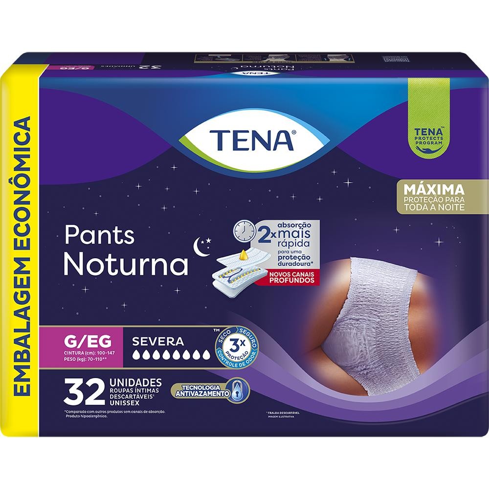 Roupa Intima Tena Pants Noturna G/EG 32 Un