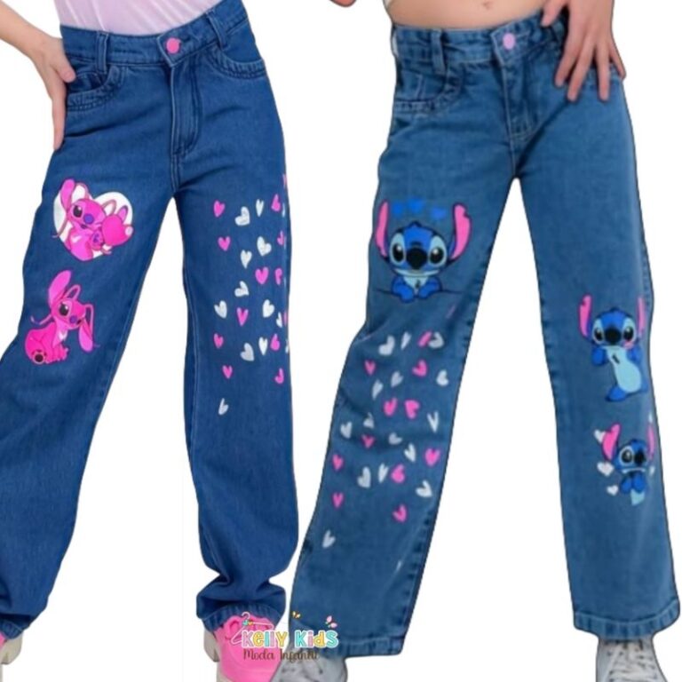 Calça jeans Wide Leg infantil feminina