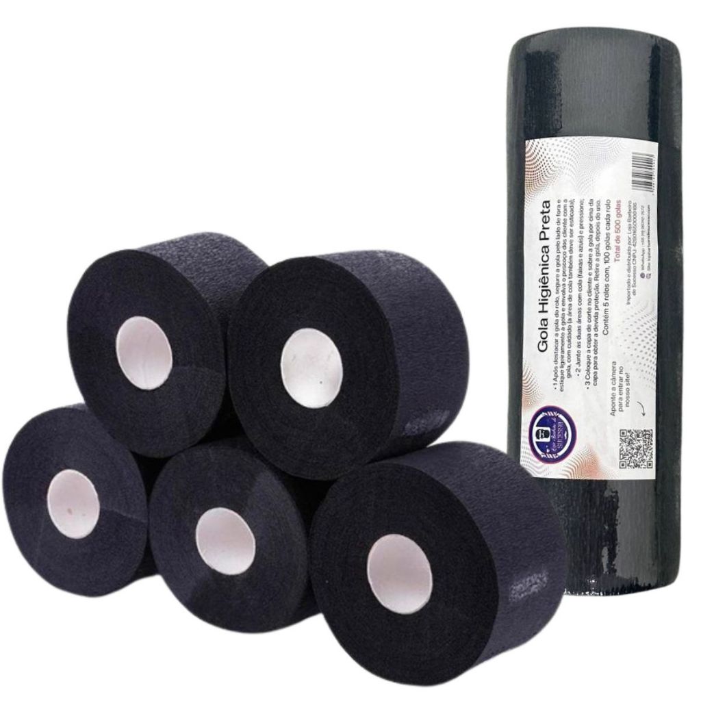 Kit 5 Gola Higiênica PRETA Atacado Barbearia Oferta