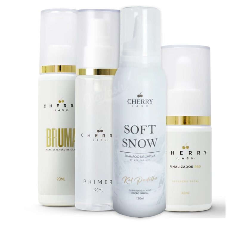 Kit retenção Cherry Lash e espuma Soft Snow exte