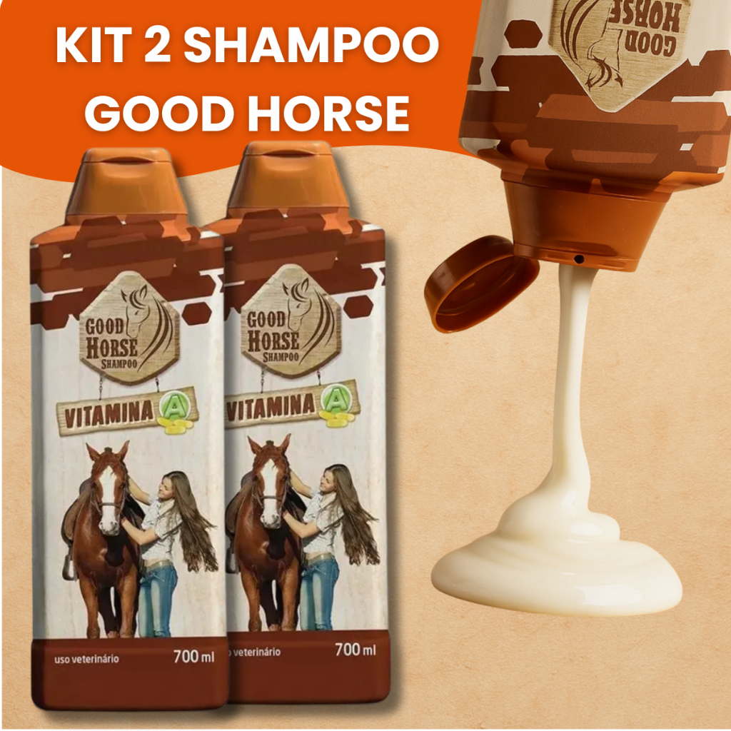 Good Horse Shampoo Original 700ml Unitário ou kit até 5 Unidades Shampo Cavalo Vitamima A Cresciment