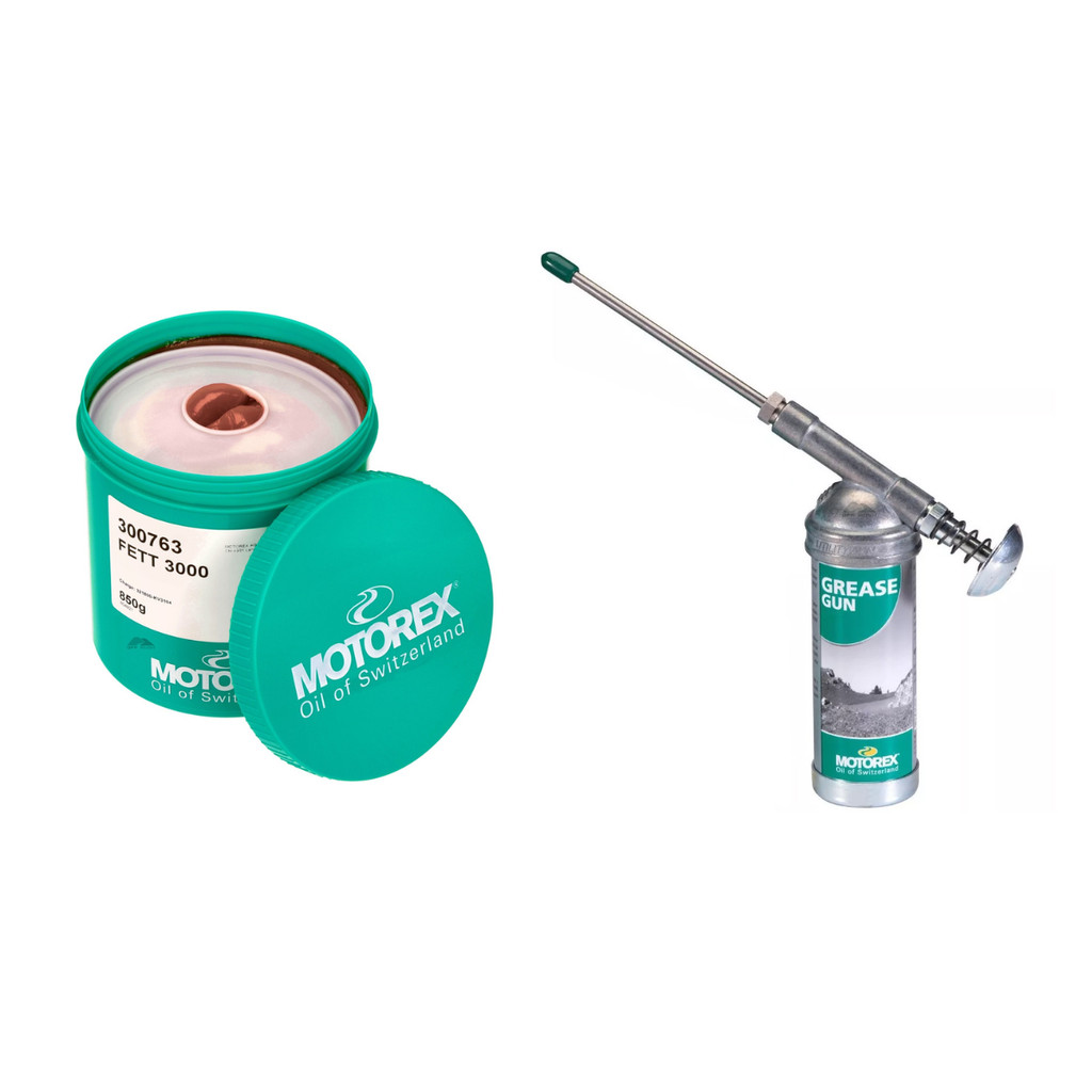 Kit Pistola Aplicadora de Graxa + Fett 3000 Graxa Premium Motorex Motos e Bikes