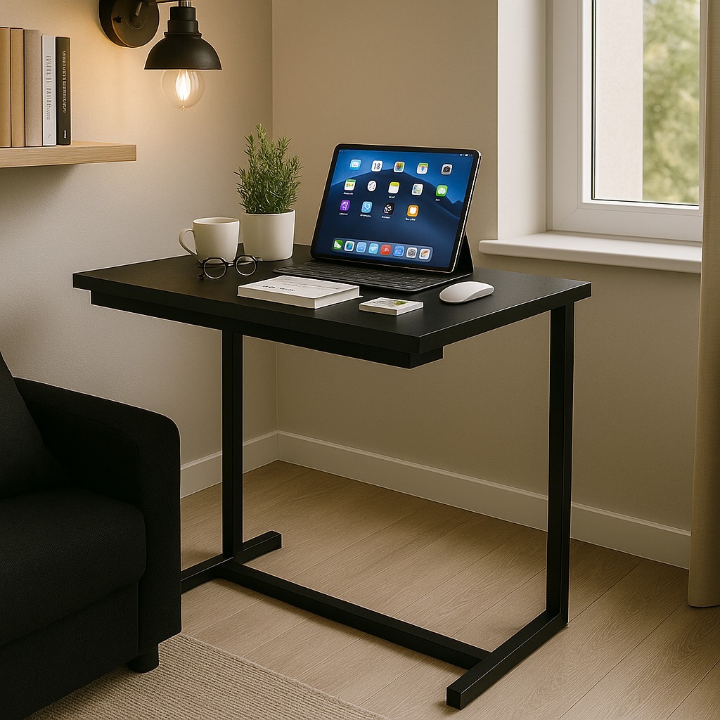 QUEIMA DE ESTOQUE – Mesa de Apoio Cor Preta  Ideal para Notebook e Home Office