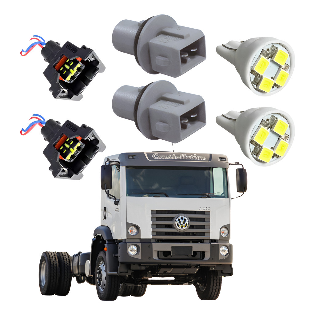 2soquete+ 2conector+ 2lâmpada T10 Led Vw Constellation 93-17