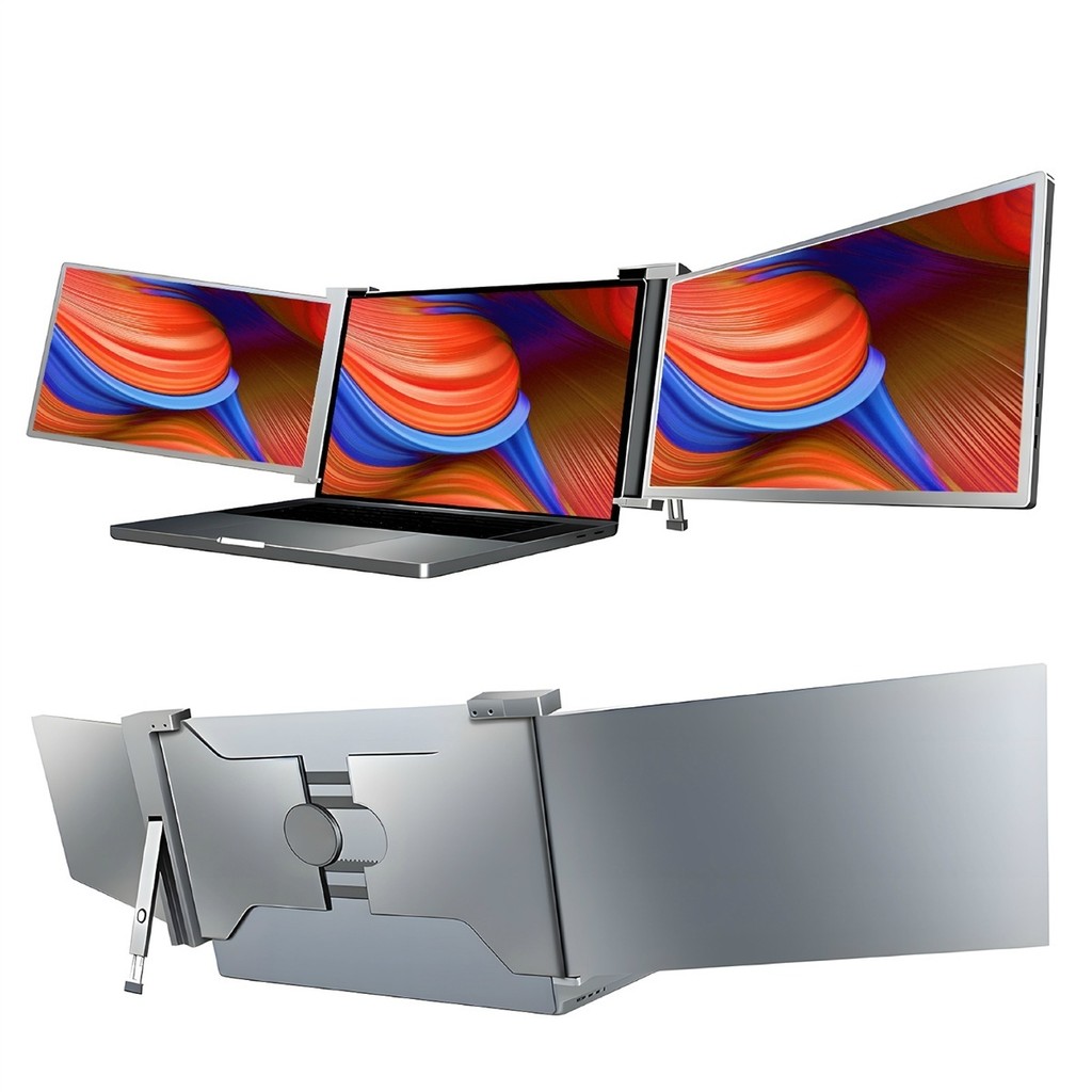 Monitor Triplo Portátil para Notebook 16:9 1080p IPS  Extensor de Tela Leve e Compacto