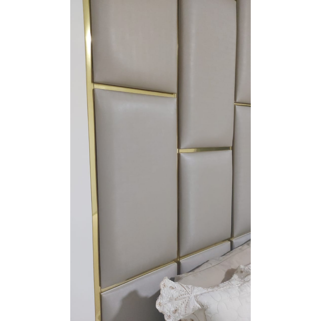 CABECEIRA CAMA CASAL QUEEN OU KING MODELO DOMINO PAINEL EM PLACAS ADESIVAS MODULADA