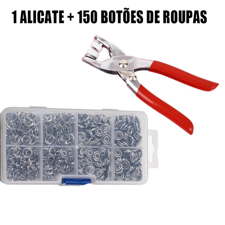 kit de Alicate Aplicador Para Botao De Metal De Pr