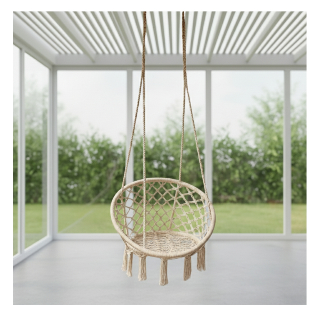 Cadeira De Balanço Suspensa Rede Teto Sacada Varanda Luxo