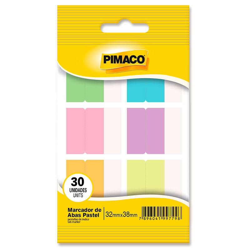 Marcador de páginas abas pastel com 30 unidades Pimaco