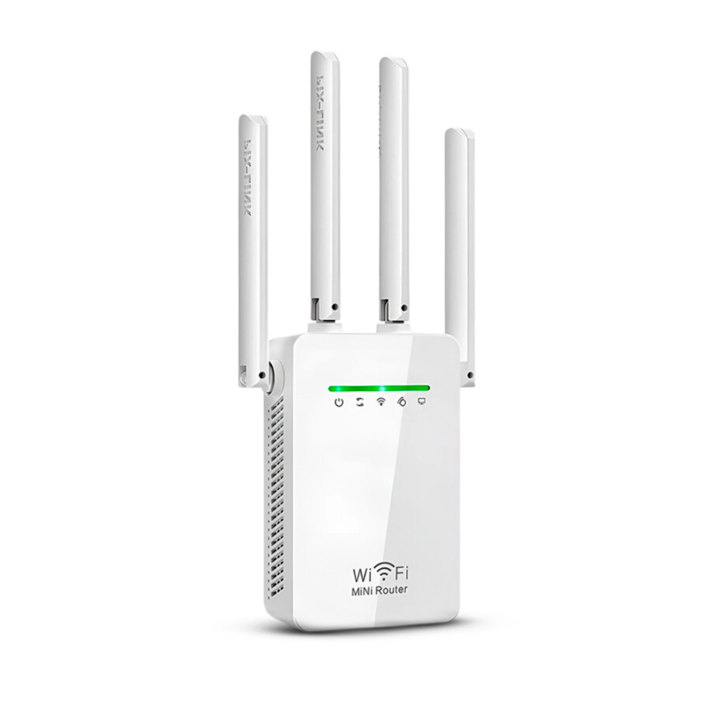 Mini Roteador/Repetidor Wireless-N, 4 Antenas, Cobertura até 50m, Instalação Fácil, Segurança WPA2