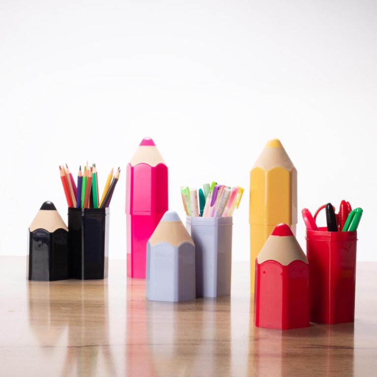 Kit 5 Organizadores Lápis 3D Lúdico Mesa Porta O