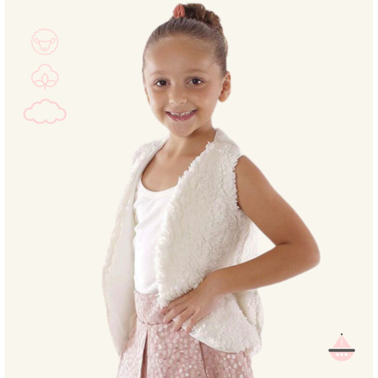 Colete Boho Menina Infantil Delicado De Pelinho Mo