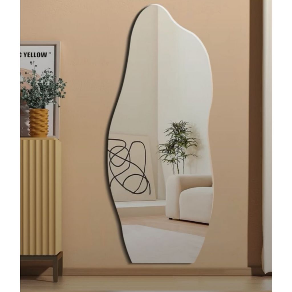 Espelho Orgânico 120X50 e 95×40 Lapidado Moderno Grande Forms C/ 2 SUPORTES MULTIDIRECIONAL OU LED (