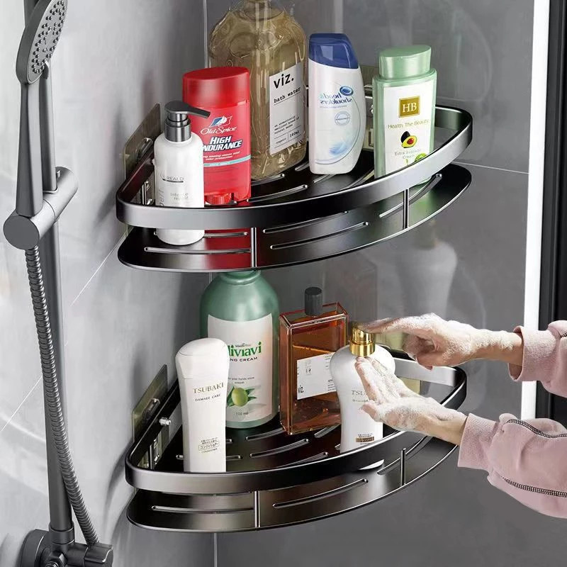 Suporte De Shampoo Organizador Metal Prateleiras De Banheiro Cozinha NA PAREDE