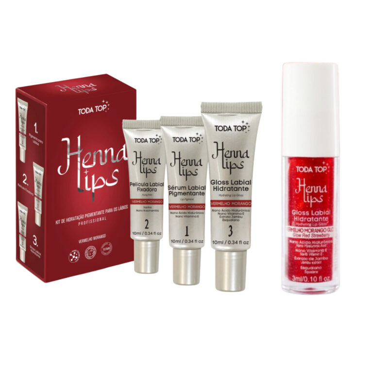 Henna Labial Kit Hidratação Pigmentante Com Glos