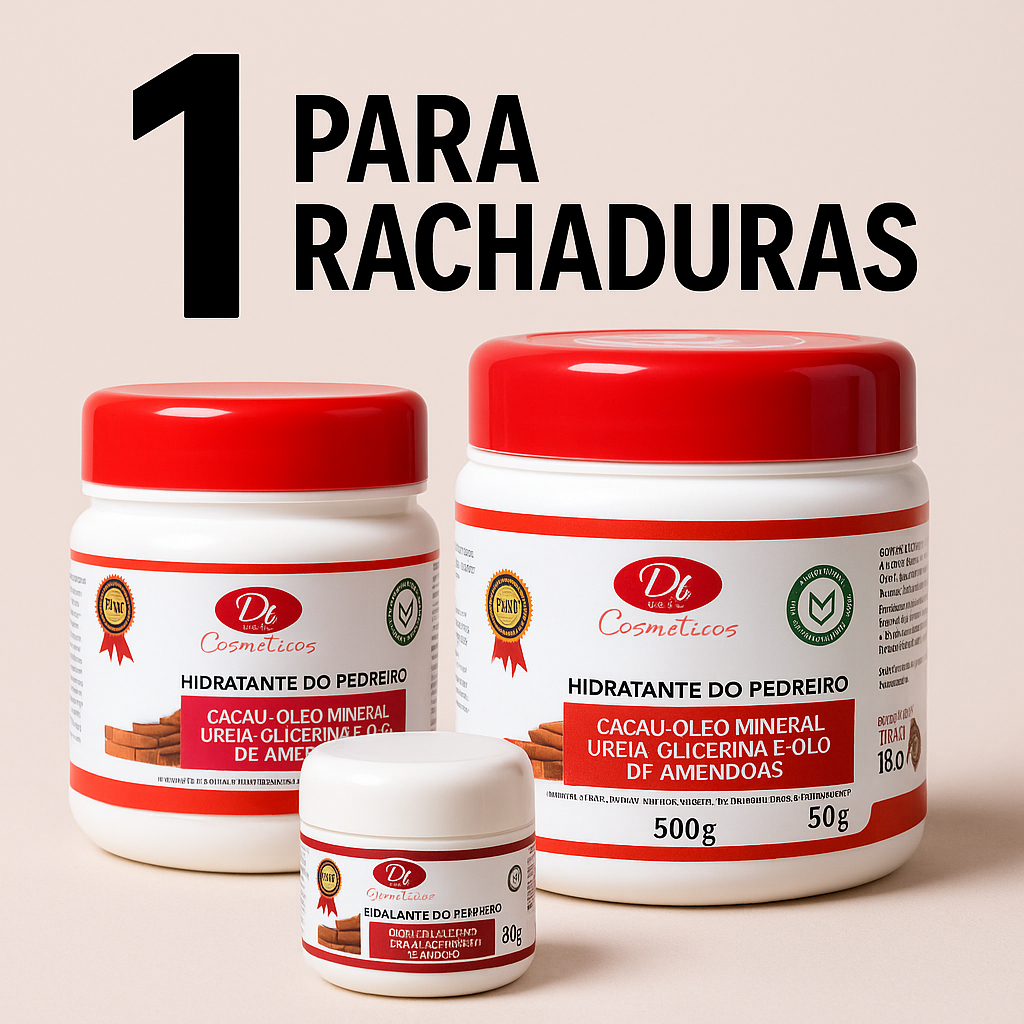Creme do Pedreiro com Ureia  Hidrata e Amacia Pés e Mãos | Tamanhos 30g a 500GR N. -1 PRA RACHADURAS