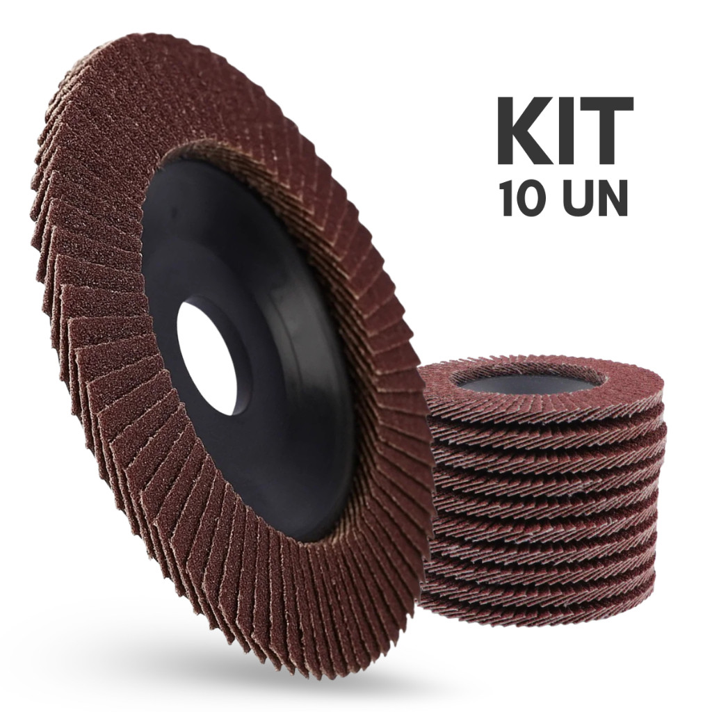 Disco Lixa Flap 10un Para Madeira E Metal Esmerilhadeira